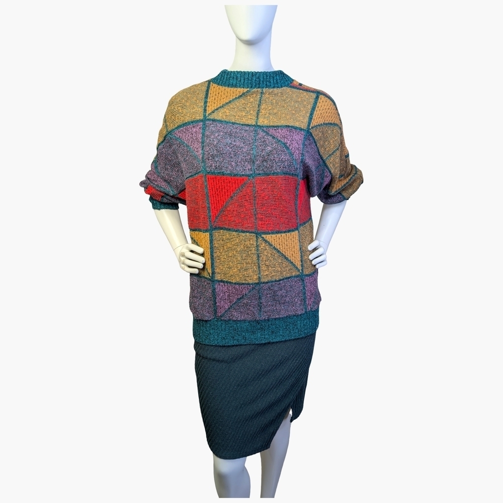 Vintage Colourful Geometric Sweater | Size M/L